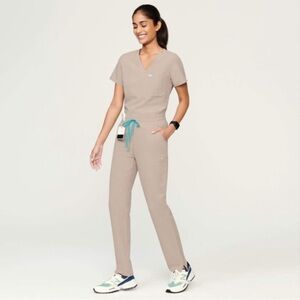 Figs Yola High Waisted Scrub Pants- boulder